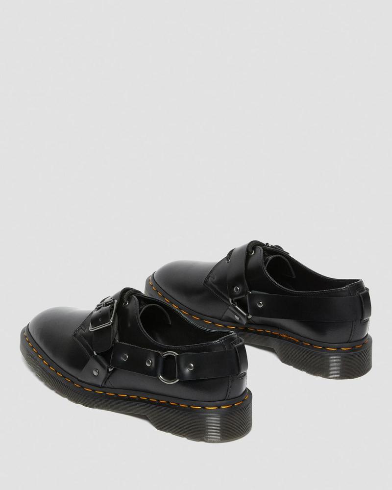 Dr Martens Henree Polished Smooth Lær Spenne Sko Herre Svarte | Norge 235SGL